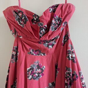 Tea length party dress with removable halter strap